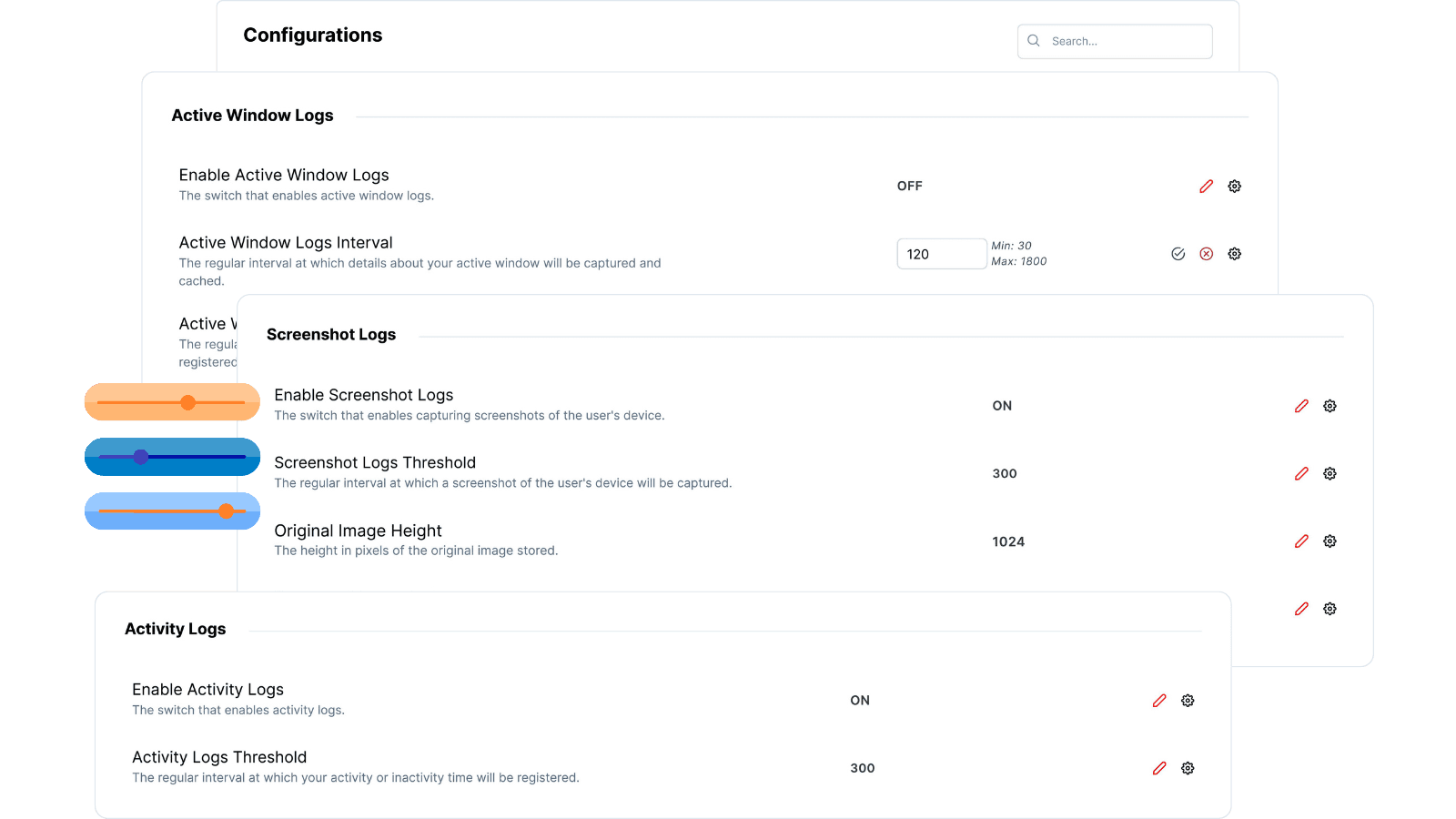 Customizable application parameters for workforce productivity